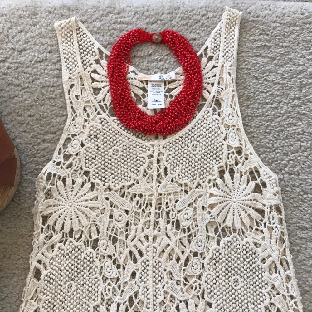 Crochet, Sleeveless Tunic Top - Picture 3 of 7